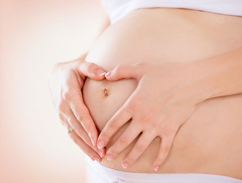 Foto de una barriga de una embarazada.